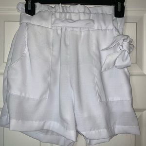 High Waisted White Shorts